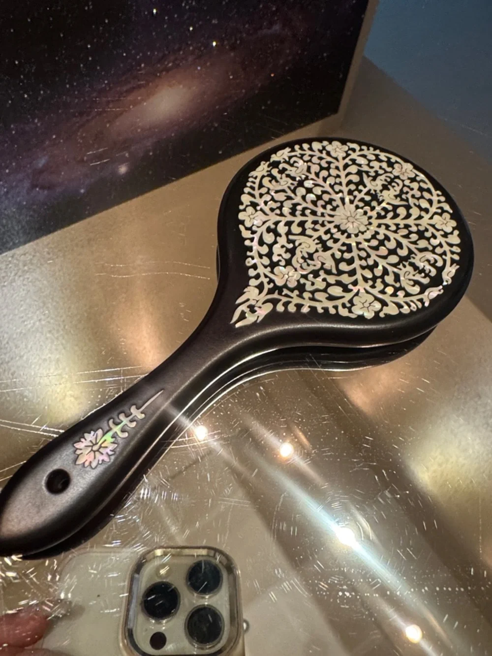 Vintage Mother Of Pearl Hand Mirror